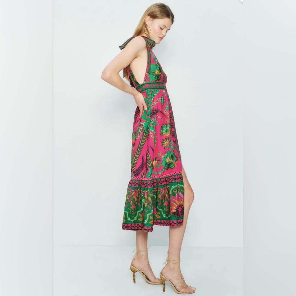 FARM Rio Ana Tapestry Pink Midi Dress - Picture 2 of 7